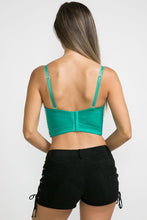 Kelly Green Diamond Across Crop Bra Top Bustier