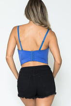 R-Blue Diamond Across Crop Bra Top Bustier