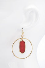 Red Luminous Aceteate Wire Earrings