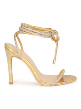 Gold Womens Stiletto Heel Sandals