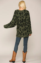 Olive Animal Pattern Soft Sweater Top