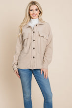 Mocha Fleece Jacket Lapel Button Up Sherpa Coat
