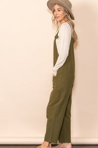 Olive Cozy Comfy Jumpsuit Overall