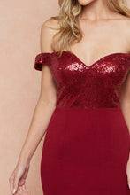 Red Off The Shoulder Sequin Top Mini Dress