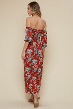 Red Maxi Off The Shoulder Smoking Dress