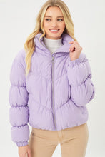 Light Purple Long Sleeve Fluffy Puffer Jacket