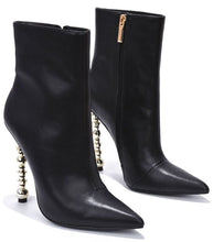 Black Womens Pointy Toe Side Zipper Dress Boots