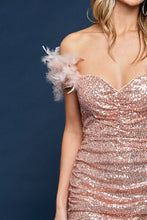 Rose Gold  Detail Sequin Short Dress