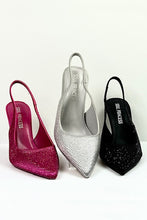 Black Rhinestone Pointed Toe Fashion Mid-heel Women's Shoes