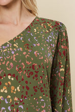 Olive Multi Leopard Printed One Sleeve Top