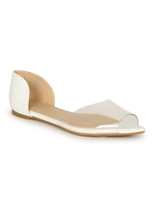 White Womens Flat Sandals