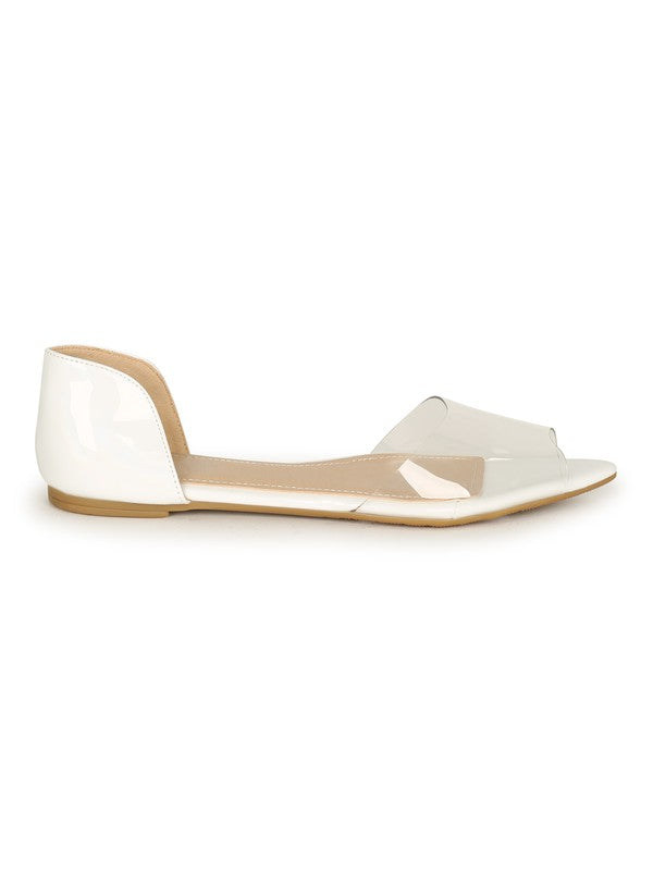 White Womens Flat Sandals