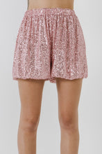 Pink Sequins Blouson Shorts