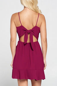 Fuchsia Woven Wrap Ruffle Dress