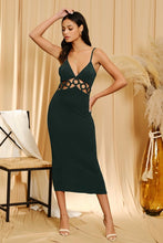 Dark Green Skinny Cutout Mini Dress