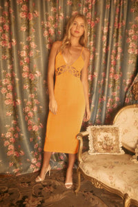 Orange Skinny Cutout Mini Dress