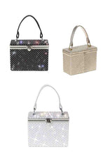 Silver Fashion Net Metal Design Box Square Handle Crossbody Bag