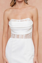 White Ladies Strapless Slit Side Maxi Dress