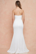 White Ladies Strapless Slit Side Maxi Dress