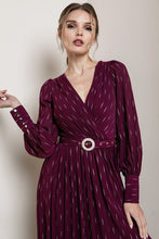 Red Long Sleeve Surplice Maxi Dress