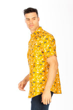 Yellow Men'S Printed Woven Shirt