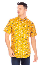 Yellow Men'S Printed Woven Shirt