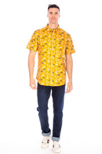 Yellow Men'S Printed Woven Shirt
