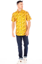 Yellow Men'S Printed Woven Shirt