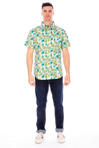 Green Printed Woven Shirt