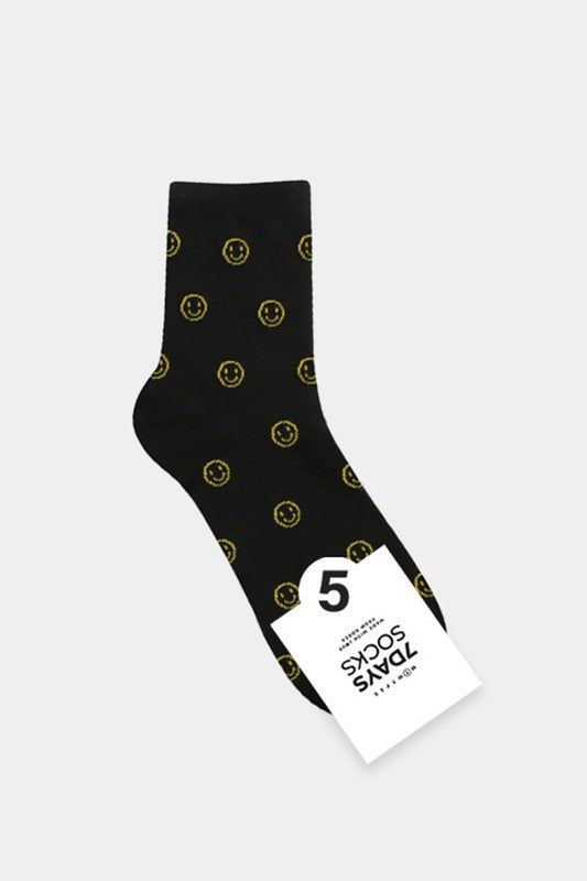 Black Woman Socks - Smile- 5(10pairs)