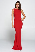 Red Ruffle Bow Maxi Dress Gown