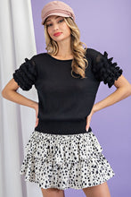 Black Tiered Ruffle Sweater Top
