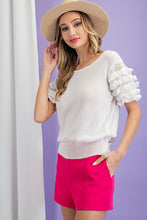 Off White Tiered Ruffle Sweater Top