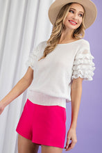 Off White Tiered Ruffle Sweater Top
