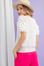 Off White Tiered Ruffle Sweater Top