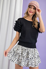 Black Tiered Ruffle Sweater Top