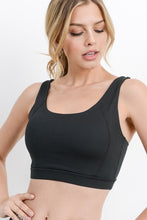 Black Print Striped Sports Bra
