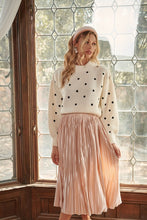 Cream-Black Minnie Embroidered Dot Sweater