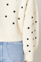 Cream-Black Minnie Embroidered Dot Sweater