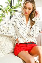 Ivory Dot Print Woven Top