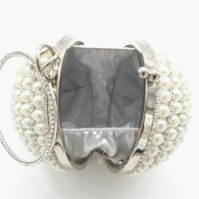 Silver Pearl Ball Evening Bag