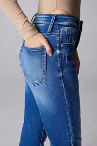 Dark Blue High Rise Slim Straight Women Jeans