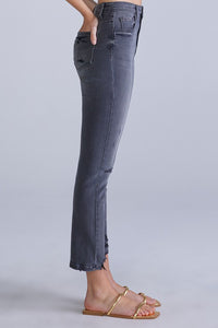 Gray High Rise Ankle Skinny Women Jeans