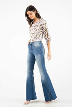 Medium Blue High Rise Flare Women Jeans