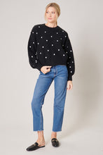 Black-White Minnie Embroidered Dot Sweater