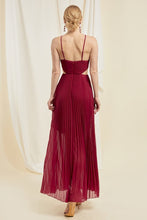 Red Halter Cut Out A-line Pleated Dress