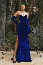 Royal Blue Long Slit Evening Dress