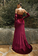Burgundy Long Slit Evening Dress