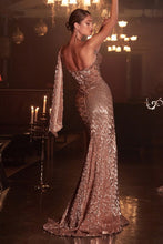 Rose Gold Glitter Long Evening Dress