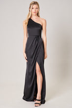 Black Prestige One Shoulder Asymmetrical Maxi Dress